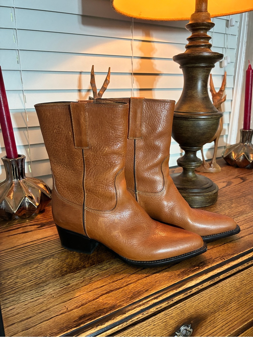 Cole Haan Western Leather Boots - Brown